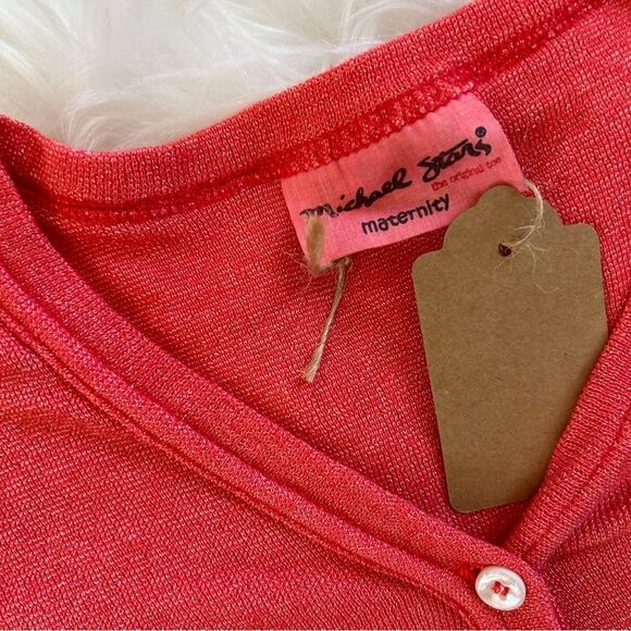 Michael Stars Maternity Top T Shirt Tunic Poppy Small Made in USA - Picture 3 of 5